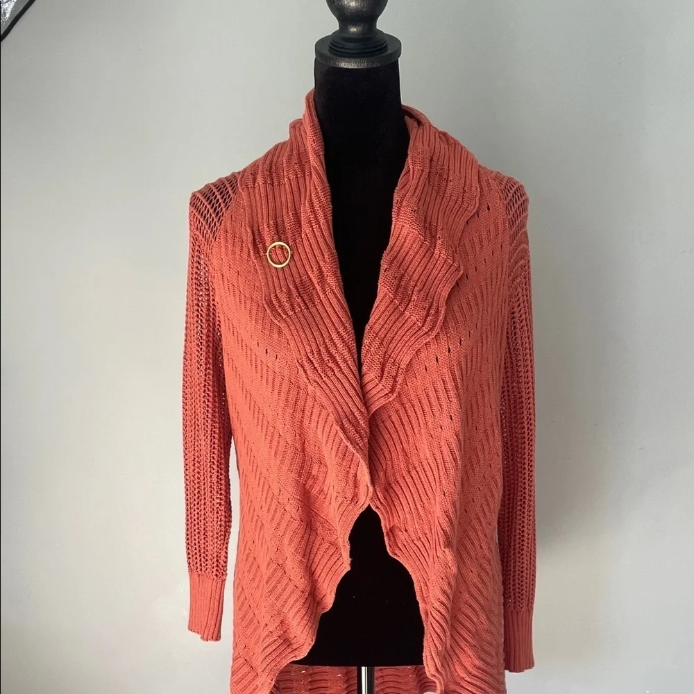 Women's Coral open cardigan Sweater small